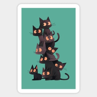 Nine black cats Stacking - Spooky Month Edition Magnet
